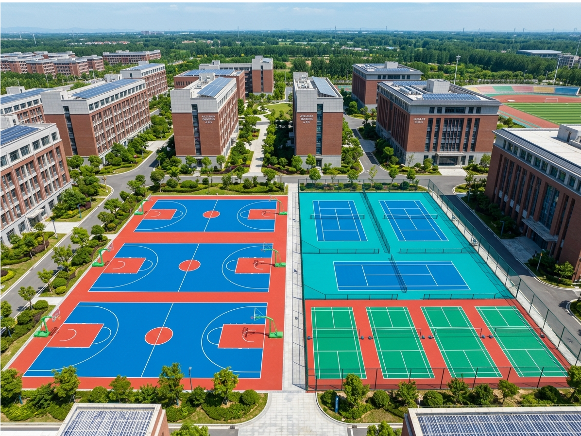 仙桃市硅PU球场学校塑胶跑道 - 一站式服务